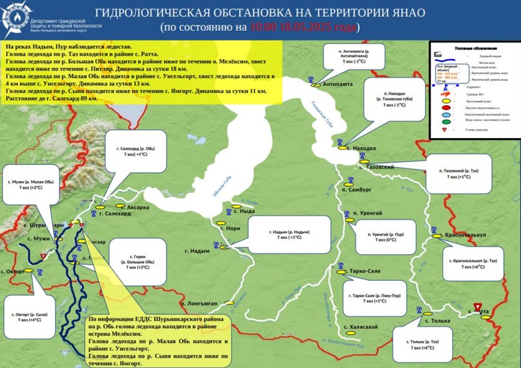 Гидрологическая обстановка на территории ЯНАО