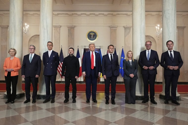 Вместе с Владимиром Зеленским на встречу с Дональдом Трампом прилетели семеро европейских лидеров