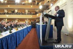 Владимир Путин во время выступления на 43-й Мюнхенской конференции по вопросам политики безопасности в отеле «Байришер Хоф» в 2007 году