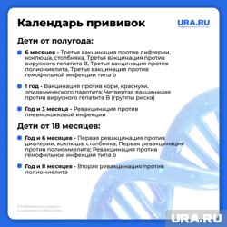 Календарь прививок для детей от полугода