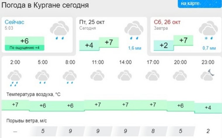 В Кургане ожидается дождливая погода, гололеда не будет