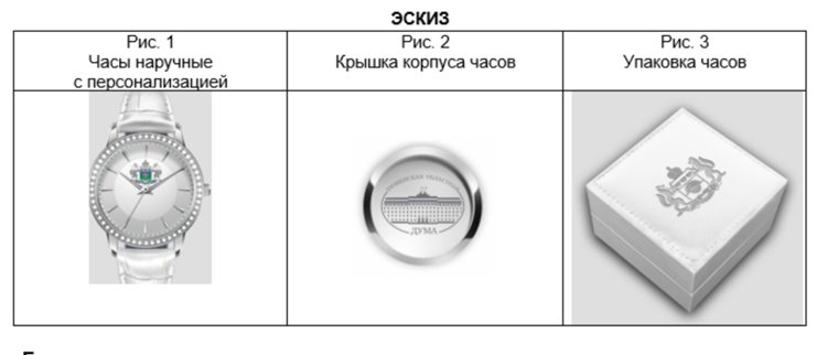 Эскиз часов, которые закупает облдума для женщин