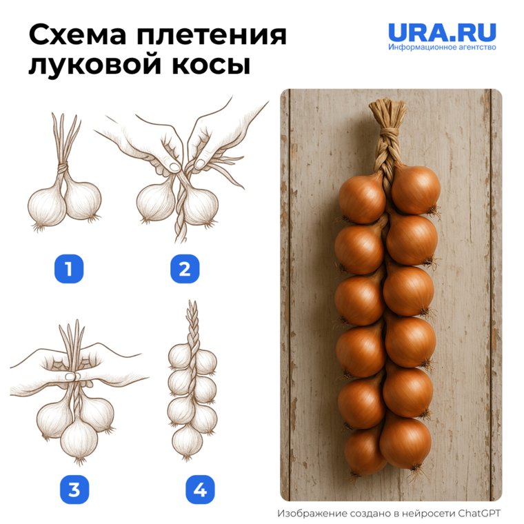 Схема плетения луковой косы