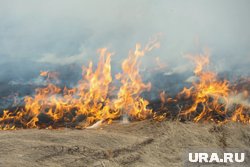 Сухая трава загорелась в промзоне в результате падения обломков БПЛА
