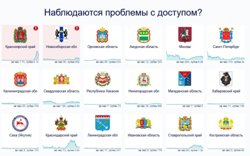 Регионы России, в которых сейчас пользователи жалуются на сбои в работе интернета