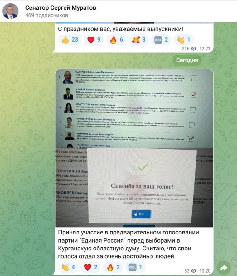 Сенатор проголосовал за Кафеева и Немирова