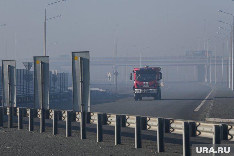 На трассе загорелся полуприцеп грузовика Scania