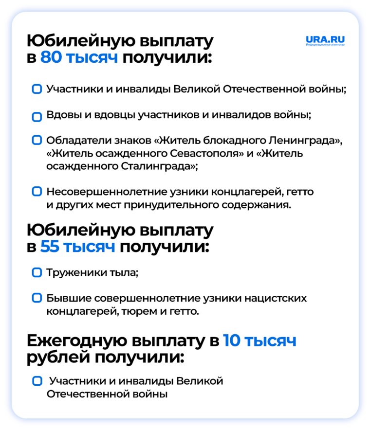 К 9 Мая ветераны получили юбилейные и ежегодные выплаты