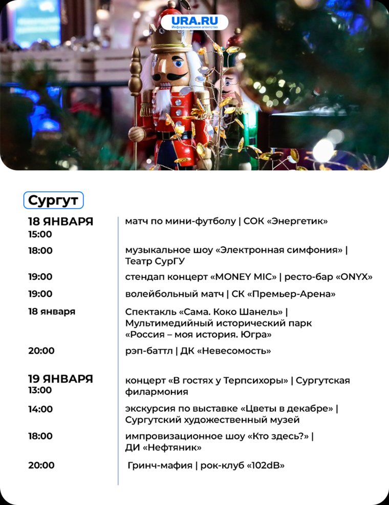 Афиша на 18-19 января в Сургуте