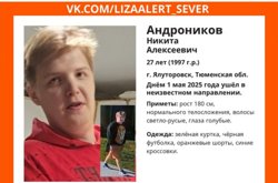 Ориентировка на поиск Никиты Андроникова