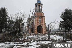 Разрушенный храм святого Михаила Архангела в селе Погребки Курской области 