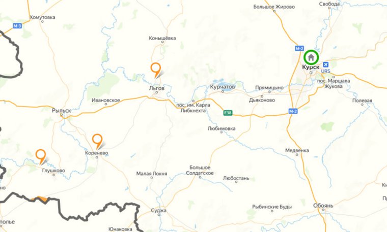 Карта ударов ВСУ по Курской области за 20-22 мая