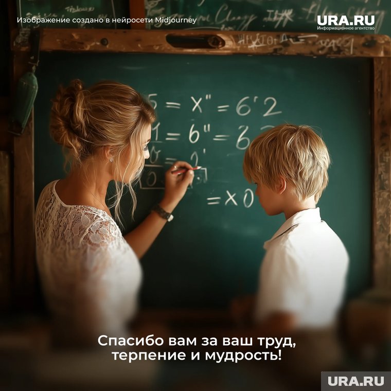 Школьники дарят учителям подарки, цветы, открытки