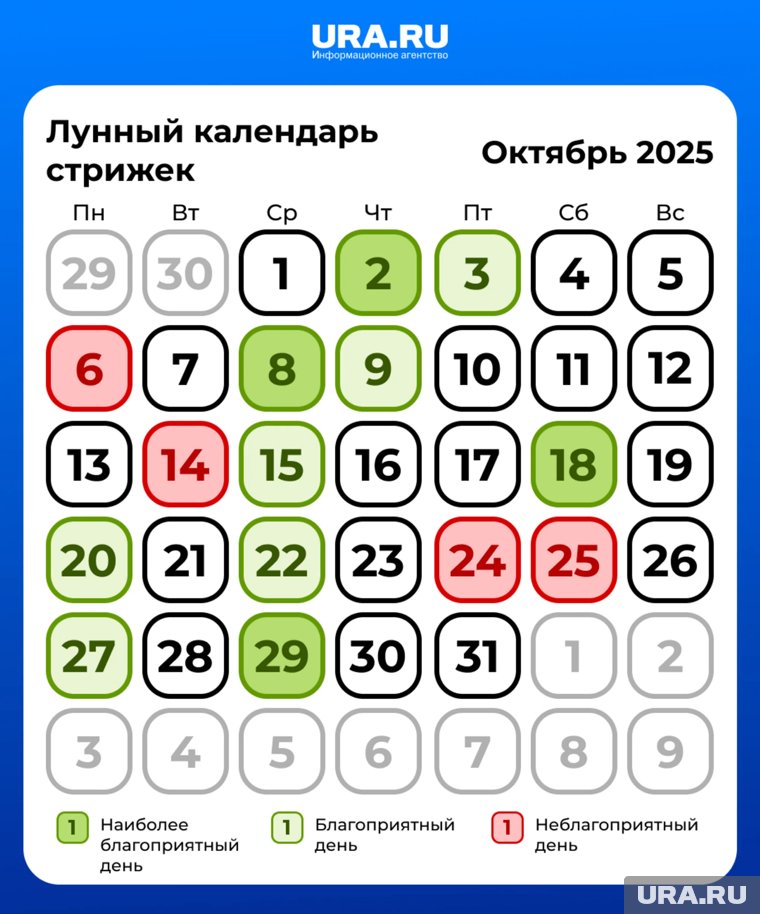 В октябре 2025 года много благоприятных дней для стрижек