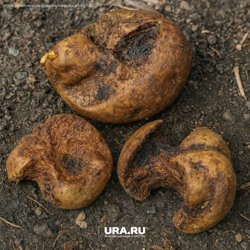 Картофель становится непригодным к употреблению после нападения медведки