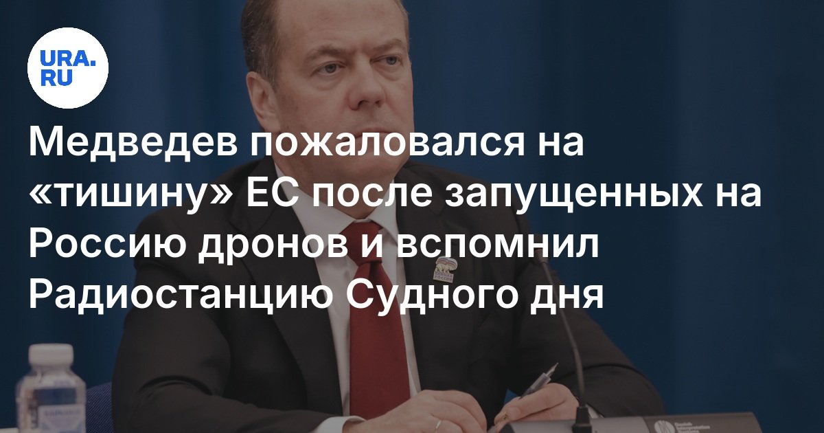 Медведев высказался про отсутствие реакции ЕС после массы запущенных на Россию дронов ВСУ