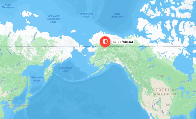 Аляска расположена в Северной Америке