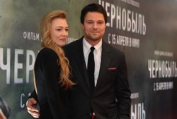 Оксана Акиньшина и Данила Козловский на презентации фильма «Чернобыль»