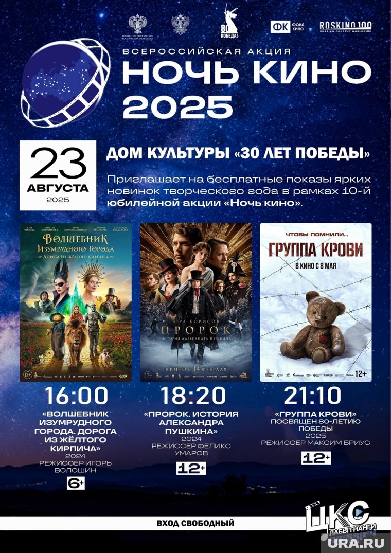 В Лабытнанги бесплатно покажут премьерные фильмы