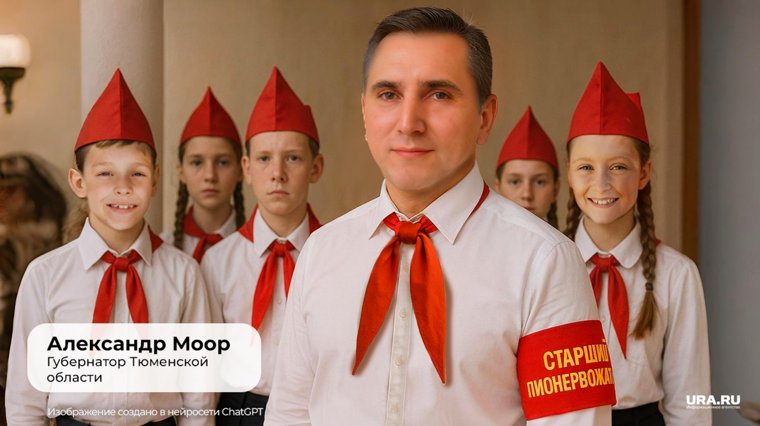 Губернатор Тюменской области Александр Моор в образе старшего пионервожатого