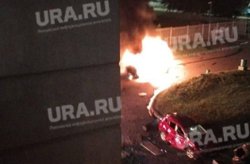 Пожар после падения беспилотника в Подмосковье 