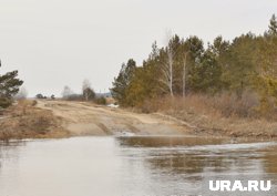 Новое подтопление: река Юргамыш вышла на дорогу к деревне в Кетовском округе. Фото