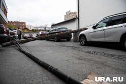 Ветром повалены опоры электроосвещения