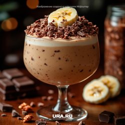 Молочно-шоколадный коктейль с бананом