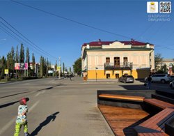 Новый парклет на улице в Шадринске