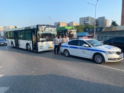 ДТП в центре Тюмени с участием двух автобусов 
