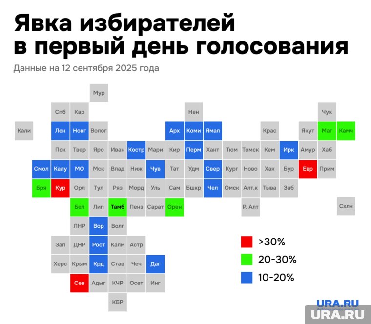 В Свердловской области явка в первый день выборов губернатора составила 21,77%