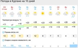 Прогноз на 10 дней