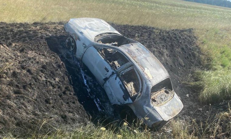 Сгоревшую машину нашли в пяти километрах от села Сосновка