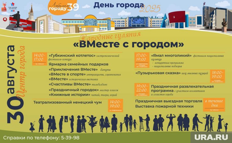 Афиша мероприятий на День города 