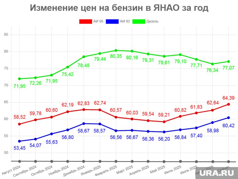 Как менялась цена бензина за год