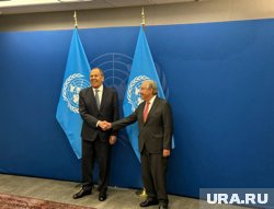Кадры с официальной встречи Лаврова с Генсеком ООН