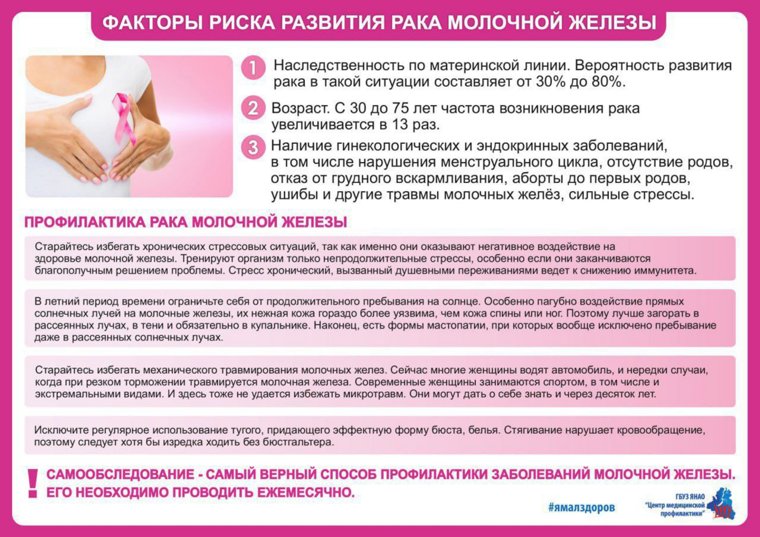 Профилактика рака молочной железы. Инфографика