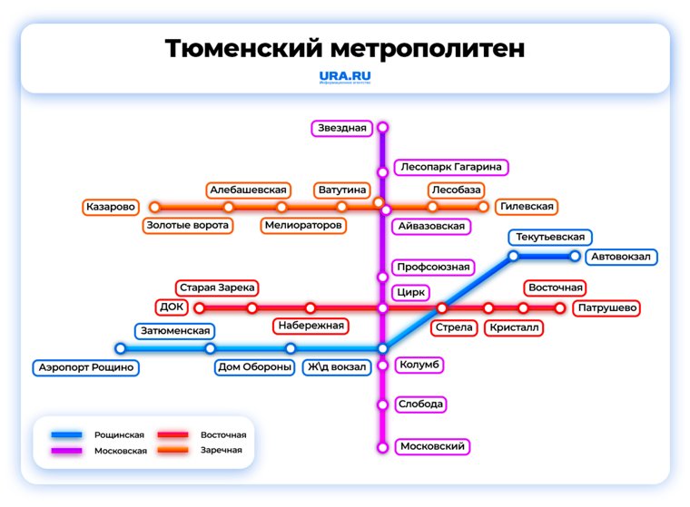 Схема тюменского метрополитена.