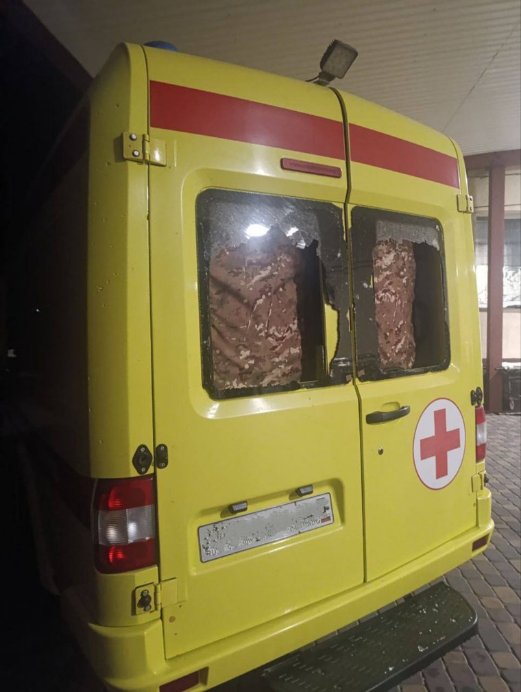 Пострадала пациентка, находящаяся в карете скорой помощи