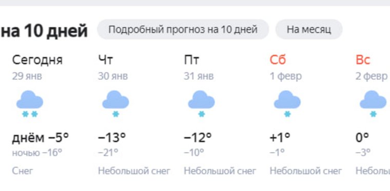 На сервисе «Яндекс. Погода» прогнозируют перепады и температуру  чуть благоприятнее