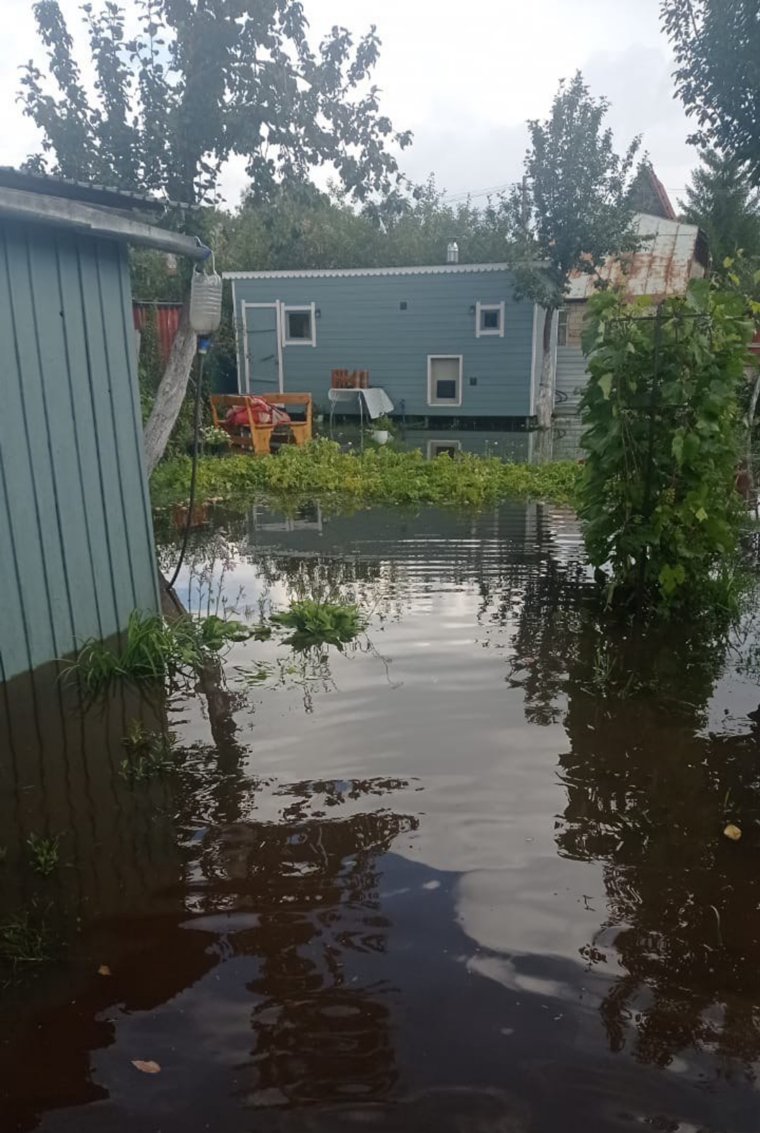 Вода находится на участке женщины с начала мегаливней