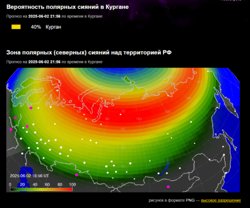 Вероятность полярного сияния 