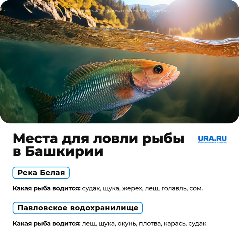 Места для ловли рыбы в Башкирии