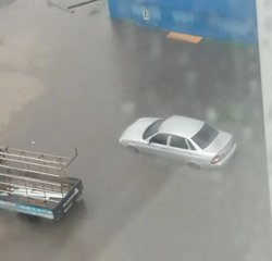 Машину затопило в Заозерном