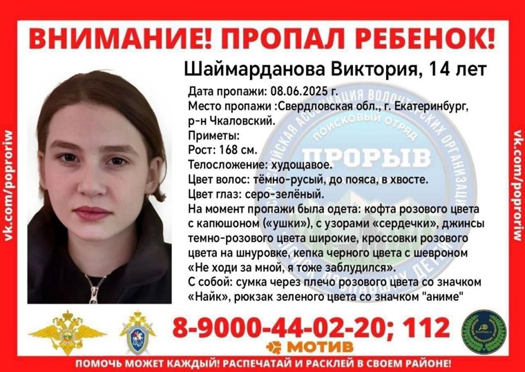 Ориентировка на пропавшую