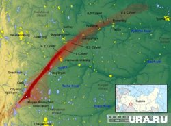 Карта Восточно-Уральского радиоактивного следа