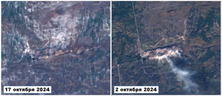 Факт того, что на полигоне продолжается пожар, подтверждают снимки спутника