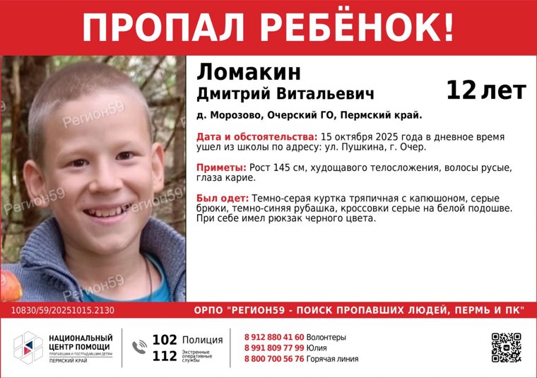Волонтерам потребовалась помощь с поиском от жителей Прикамья
