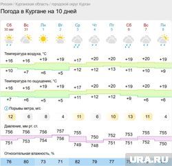 В Кургане потеплеет до 20 градусов
