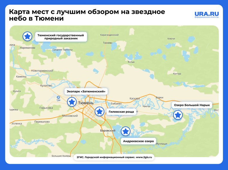 Звездное небо — где посмотреть в Тюмени